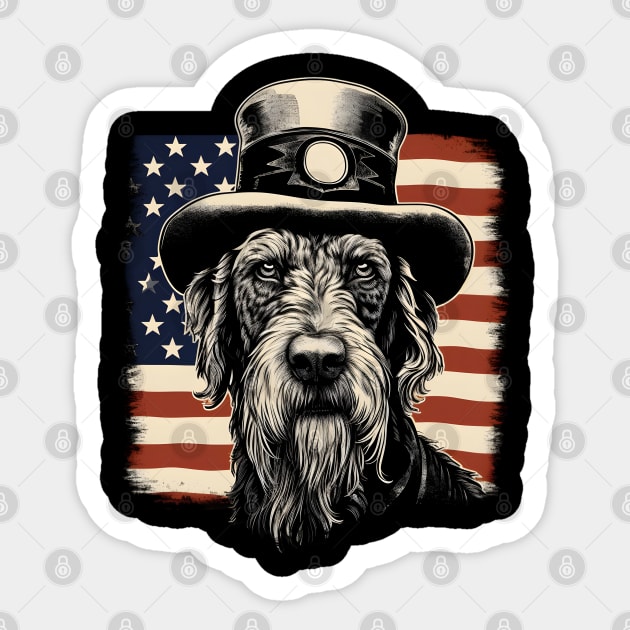 Patriotic Irish Wolfhound Sticker by NatashaCuteShop